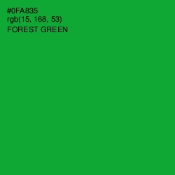 #0FA835 - Forest Green Color Image